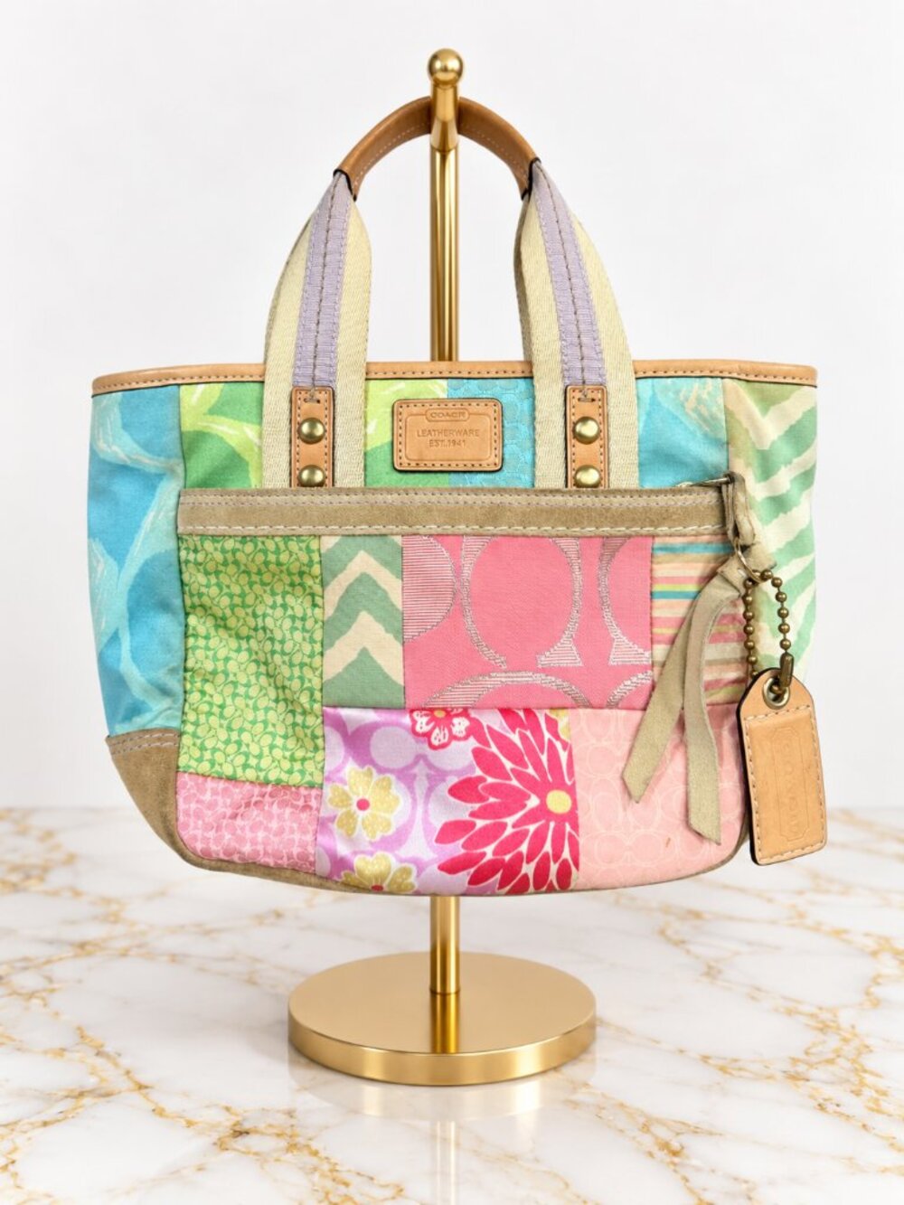 Coach Vintage Y2K Mini Hampton Patchwork Pastel